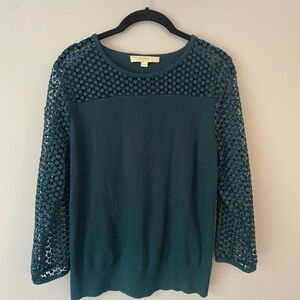 LOFT Dark Teal Textured Knit Top
